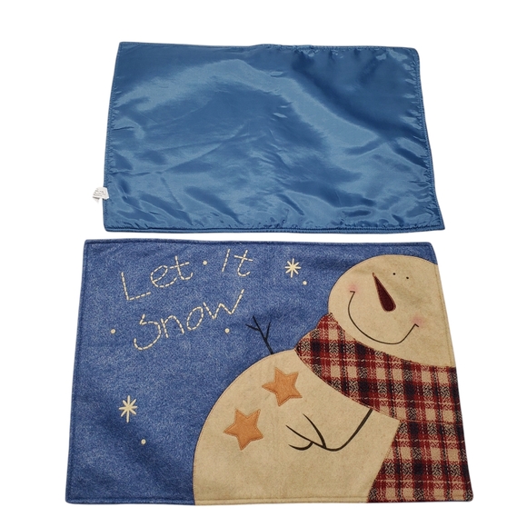 Let It Snow Kitchen Table Placemats Snowman /Farmhouse/Winter/Christmas - Picture 3 of 11